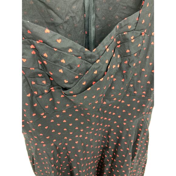 Muxxn 1950s Style Vintage Swing Party Heart Dress Low Neckline Size 14 - Picture 2 of 7